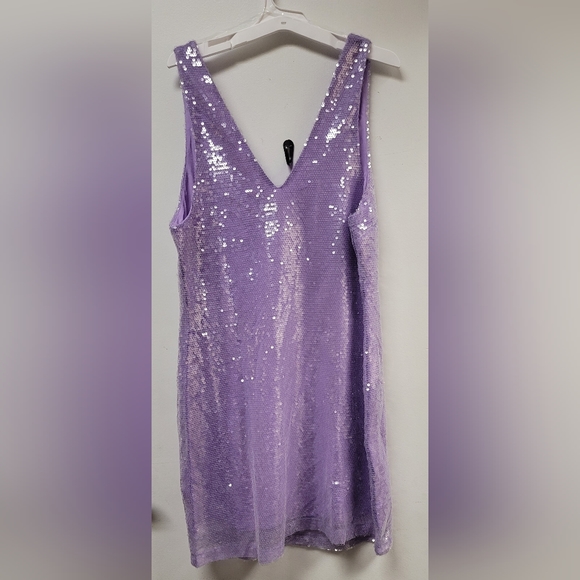 Women's Mini A-Line Dress - A New Day Purple Sequin - Picture 2 of 4